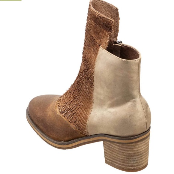 Antelope Tan and Cream Heeled Boots - Picture 4 of 8